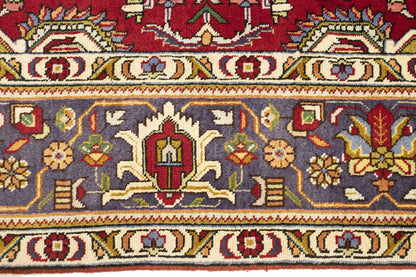 Hand-Knotted Vintage Oriental Rug Red Traditional