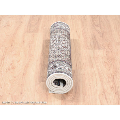 3'8"X6' Wool And Silk Fish Medallion Design Tebraz Mahi Handknotted Rug