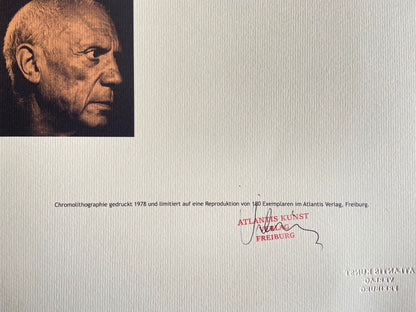 Pablo Picasso Lithograph Coa Signed Op Numbered By Hand Stamped 180