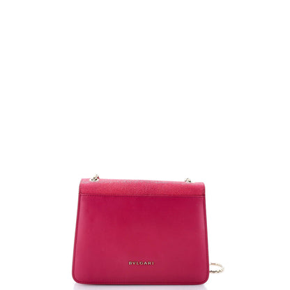 Bvlgari Serpenti Forever Square Shoulder Bag Leather And Stingray Small