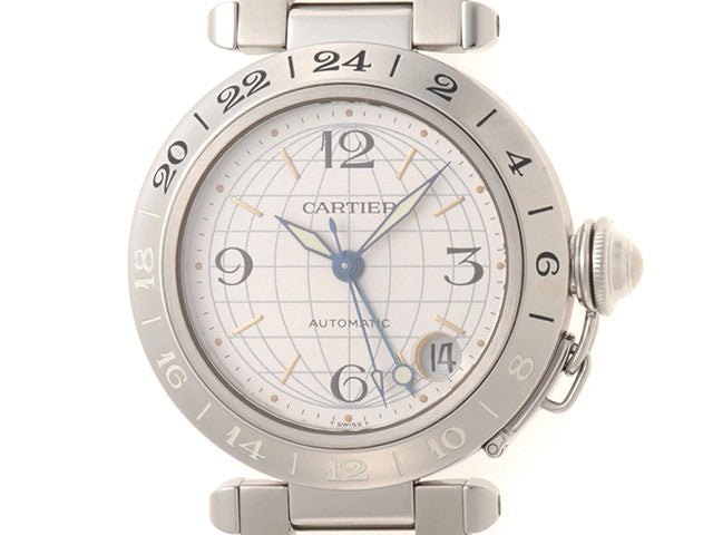 Cartier Pasha C Meridian Gmt W31029M7 Silver Automatic