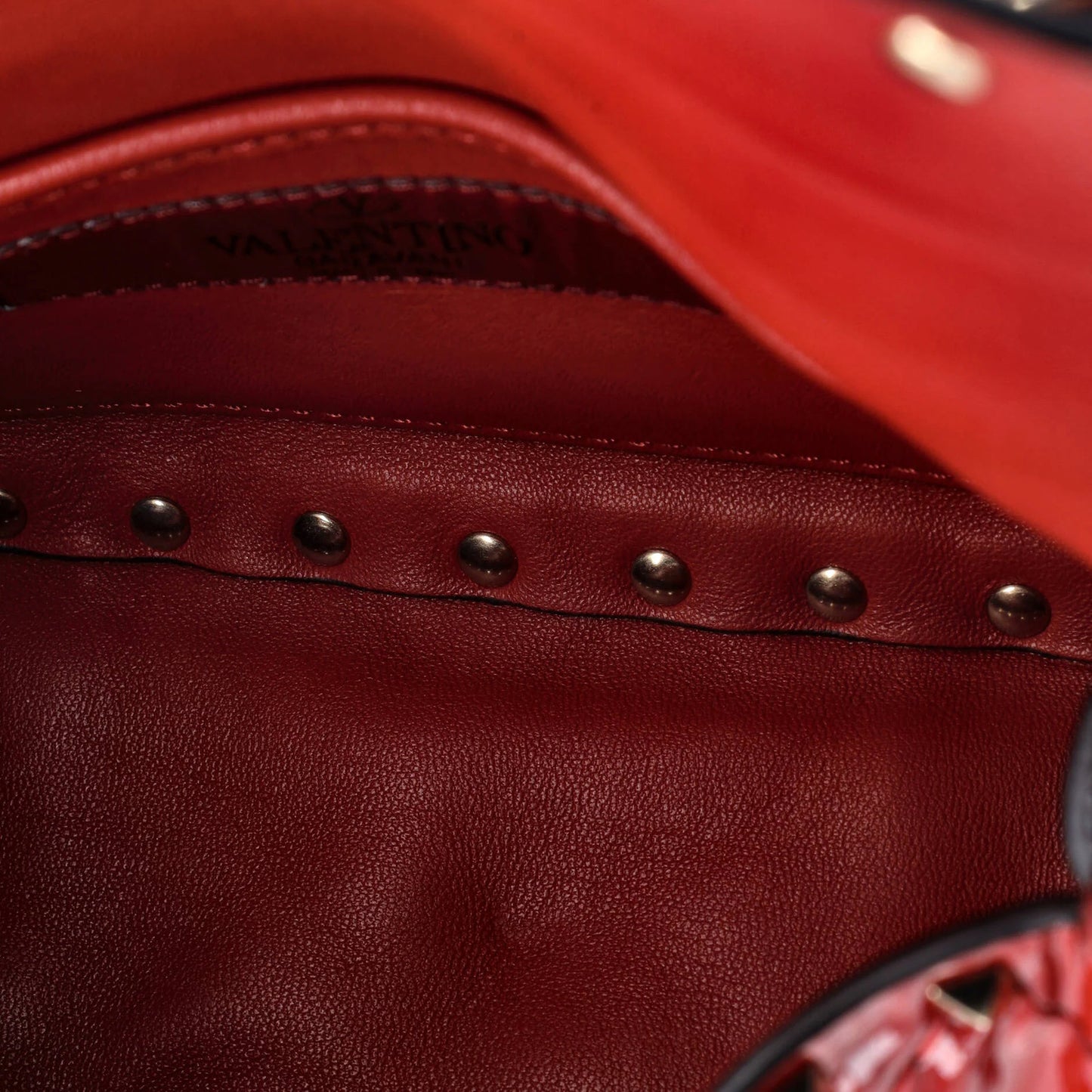 Valentino Garavani Rockstud Spike Flap Bag Quilted Patent Small