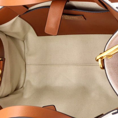 Valentino Garavani Vlogo Shopper Tote Canvas And Leather Small