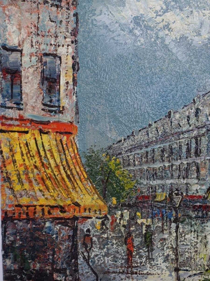 Hopman (Netherlands) Original Oil Painting "Paris Street" Signed Dutch Artist