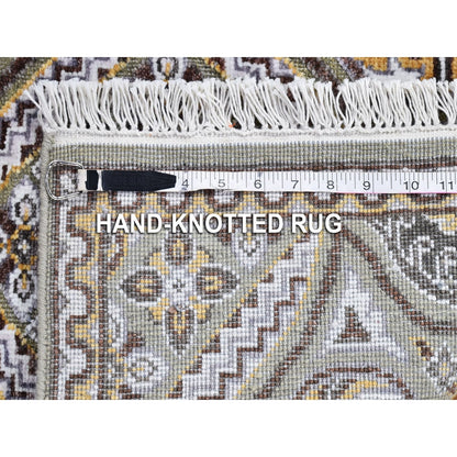 2'6"X24'1" Wool And Silk Mughal Inspired Medallions Design Xl Runner Rug