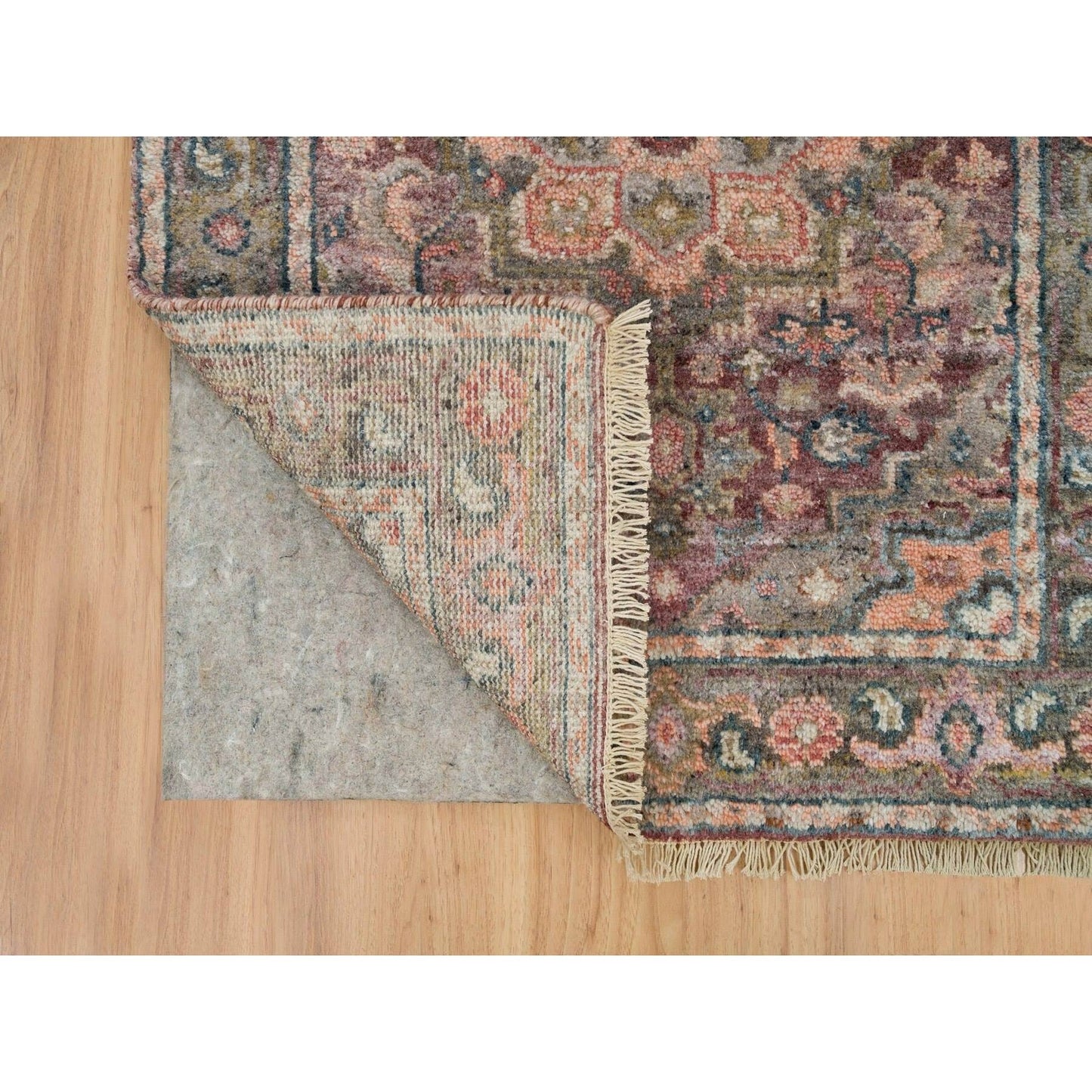 2'8"X23'10" Sangria Red Hand Knotted Wool Heris Revival Xl Runner Rug