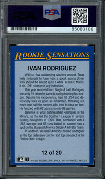 Ivan Rodriguez Hof Autographed 1992 Fleer Rookie Card #12 Rangers Psa/Dna