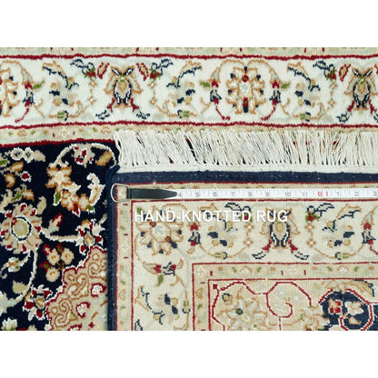 2'9"X12' Polo Blue Nain Vibrant Wool Hand Knotted Oriental Runner Rug