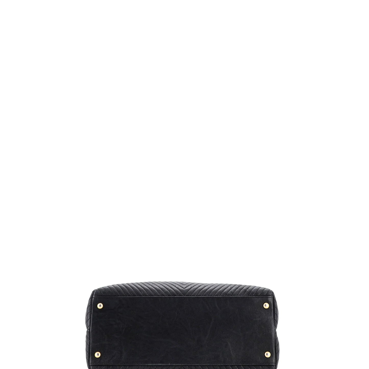 Chanel Medallion Charm Tote Chevron Wrinkled Lambskin Medium