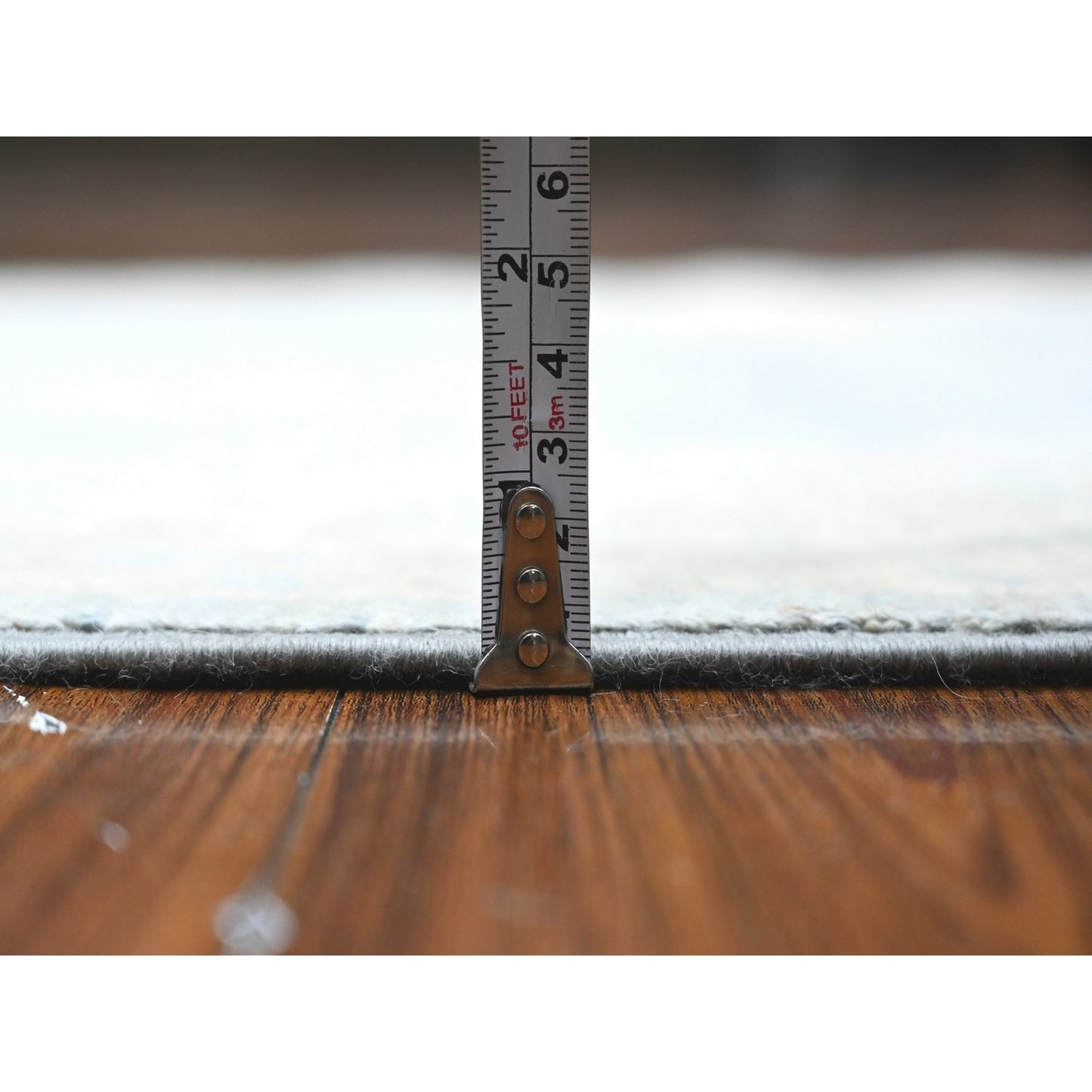 2'7"X15'3" Queen Blue Hand Knotted Angora Oushak Xl Runner Oriental Rug