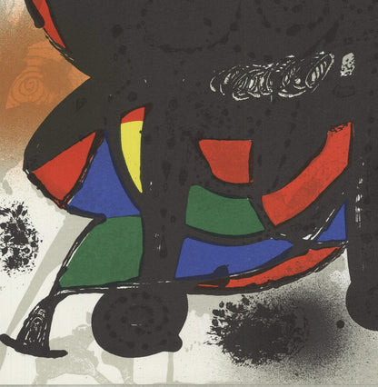 JOAN MIRO Litografia original III 13" x 9.75" Lithograph 1975 Surrealism Multico