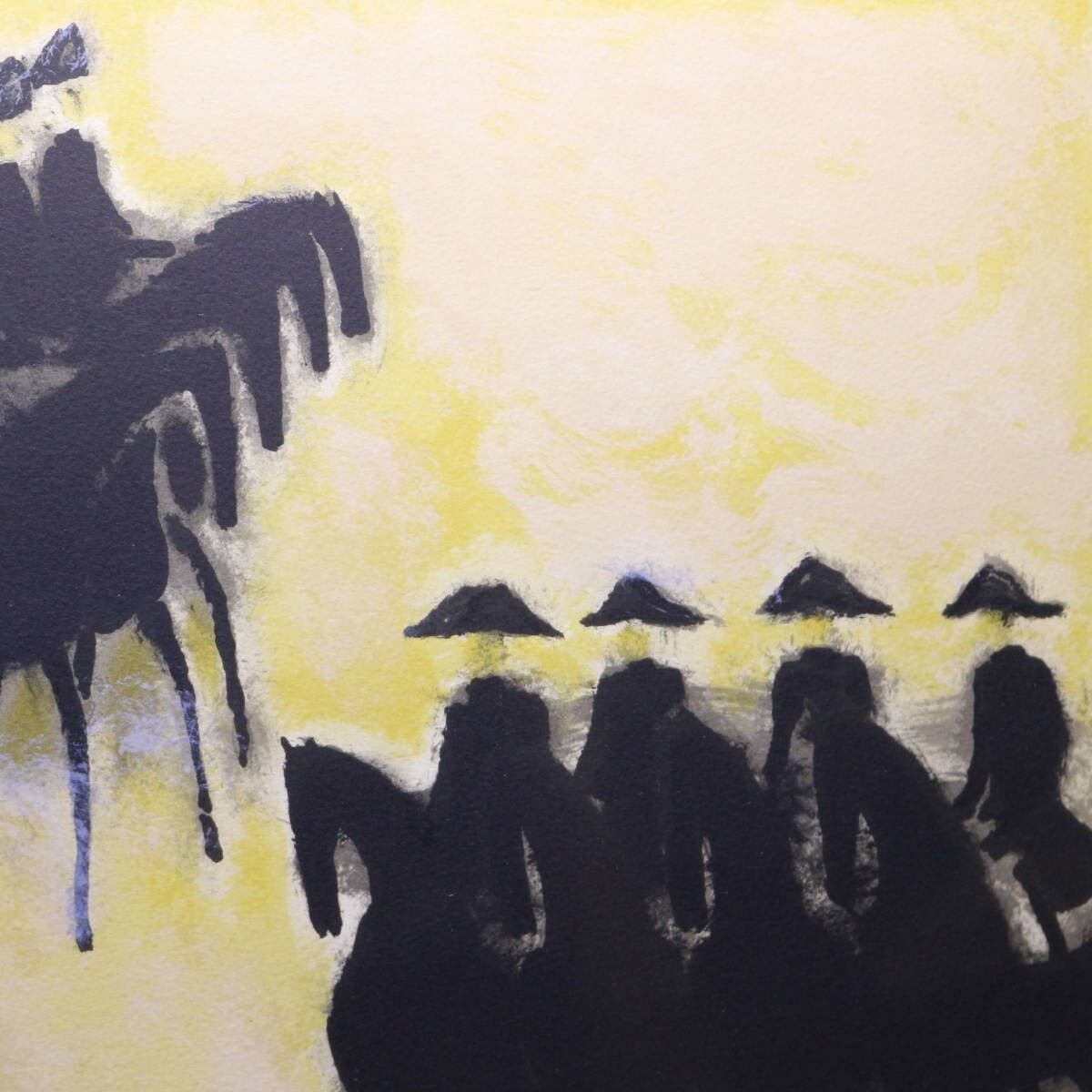 Andre Brasilier Original Lithograph "Black Horse" Signed Framed Ed200 With Coa