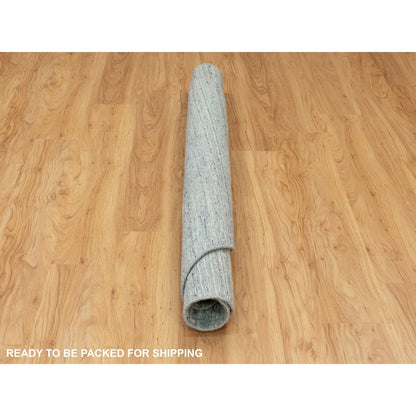 6'X6' Hand Loomed Variegated Text Design Round Wool Modern Oriental Rug