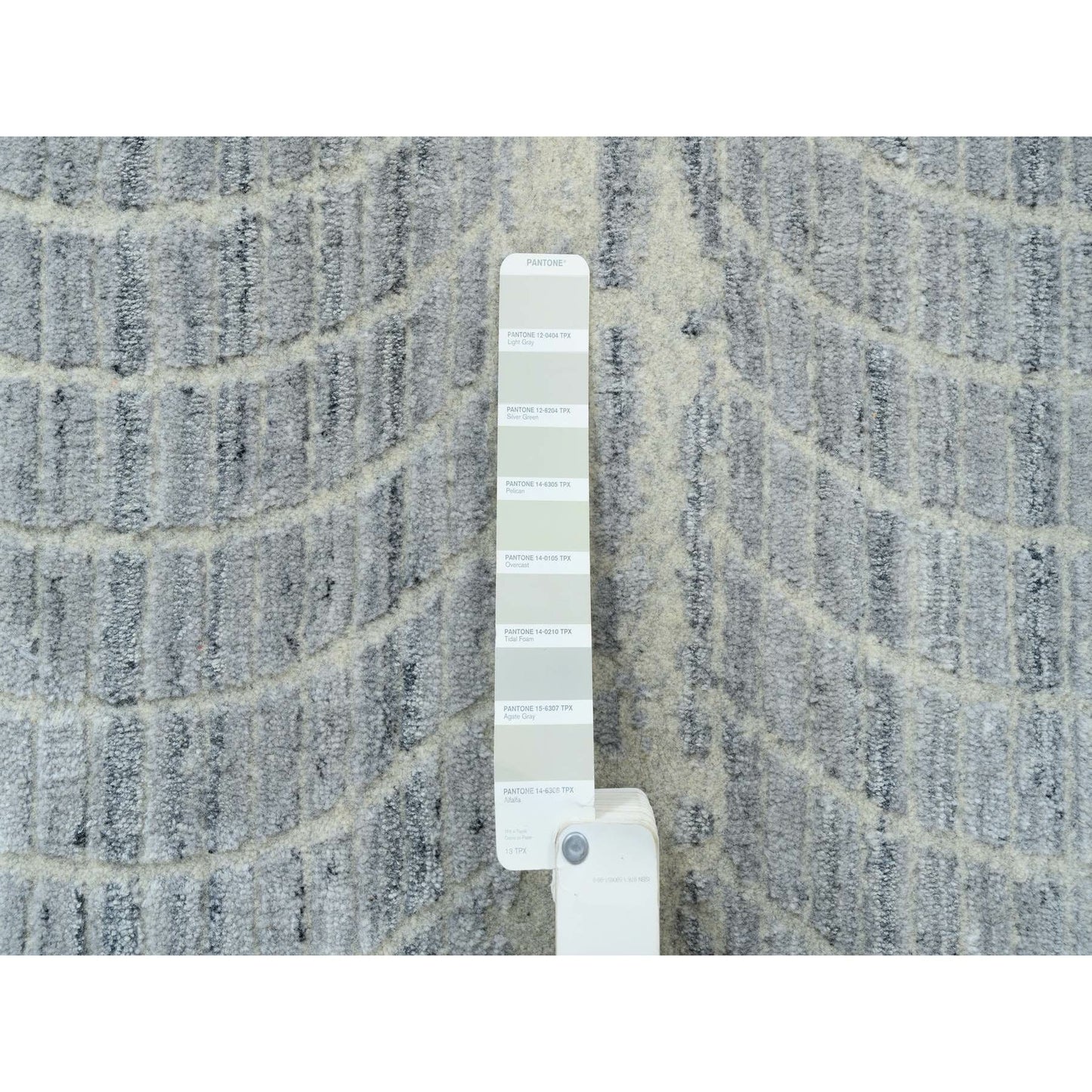 Rug 12'x17'10" Gray Wool And Plant Based Silk Hand Loomed Oversized