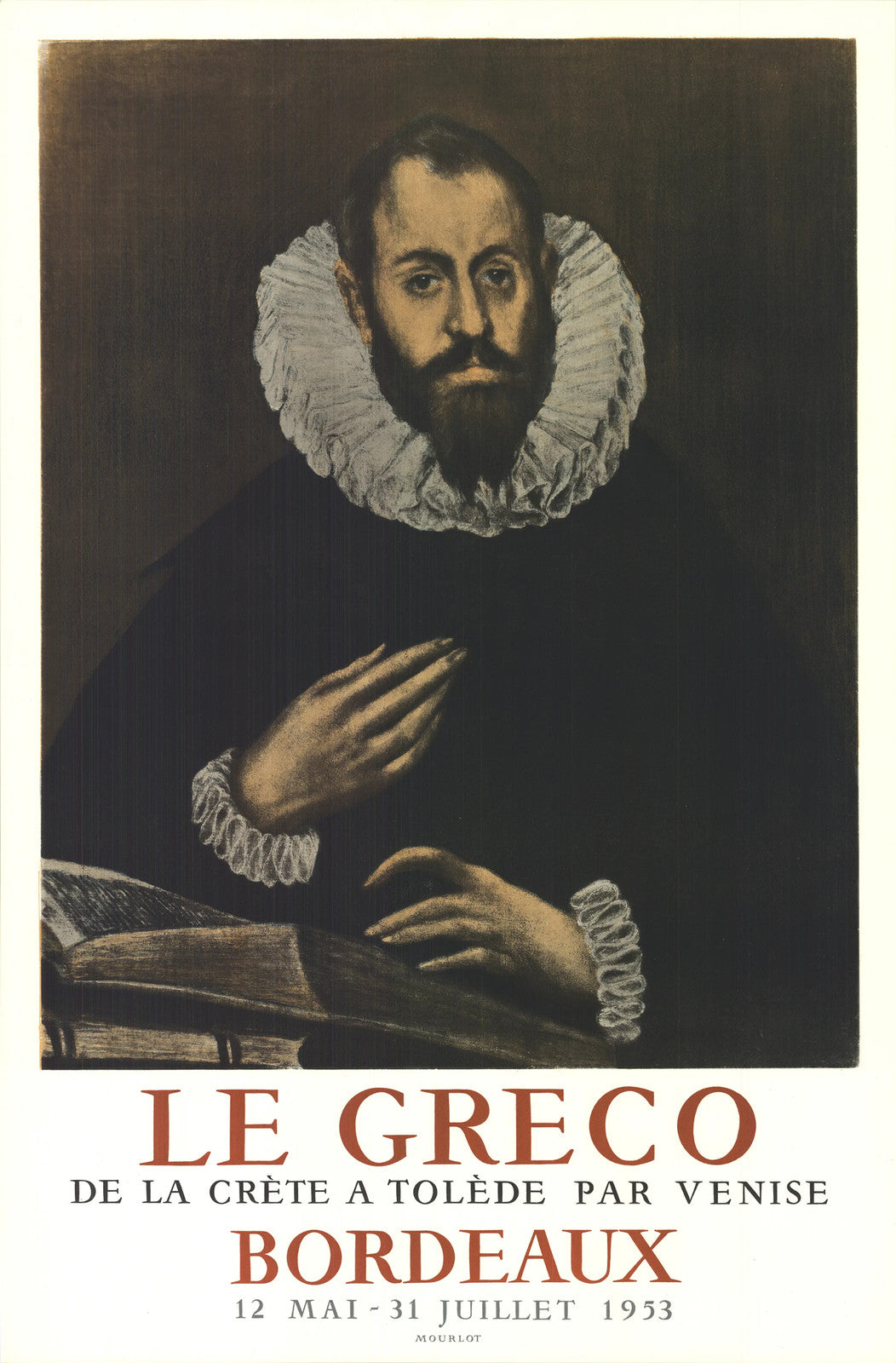 El Greco The Nobleman With His Hand On His Chest " Lithograph