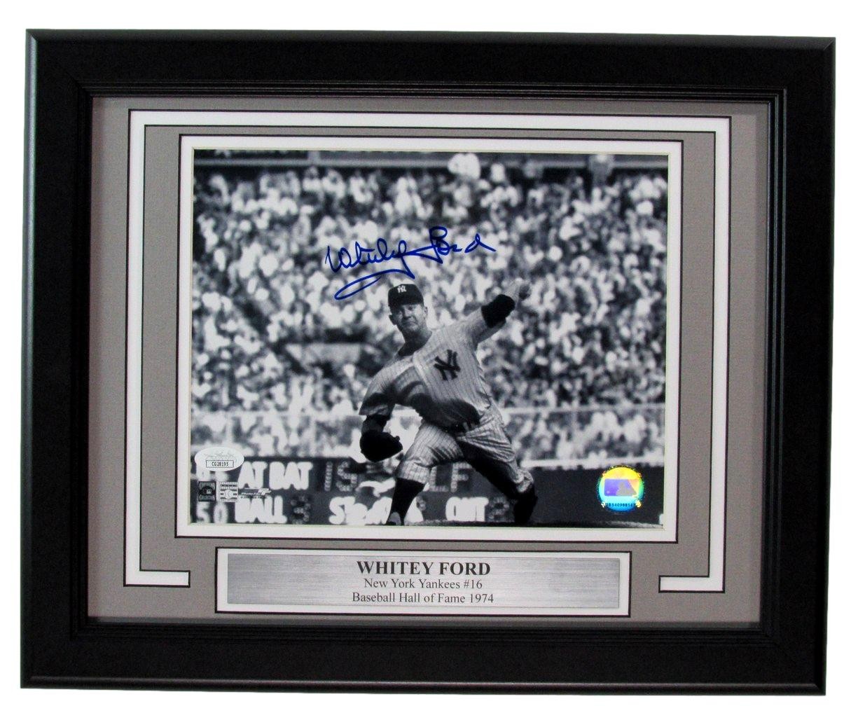 Whitey Ford Hof Autographed/Signed 8X10 Photo New York Yankees Framed Jsa 198134