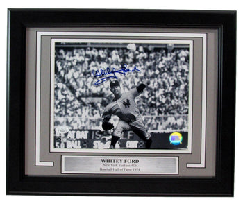 Whitey Ford Hof Autographed/Signed 8X10 Photo New York Yankees Framed Jsa 198134