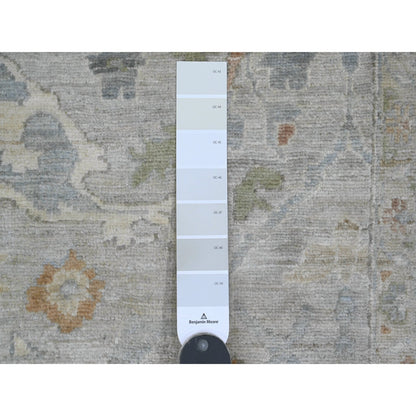 9'X11'10" Gray Hand Knotted Ziegler Mahal Design 100% Wool Oriental Rug