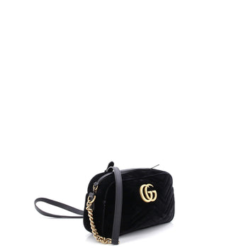 Gucci Gg Marmont Shoulder Bag Matelasse Velvet Small