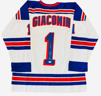 Ed Giacomin Autographed New York Rangers Custom Jersey (Jsa)