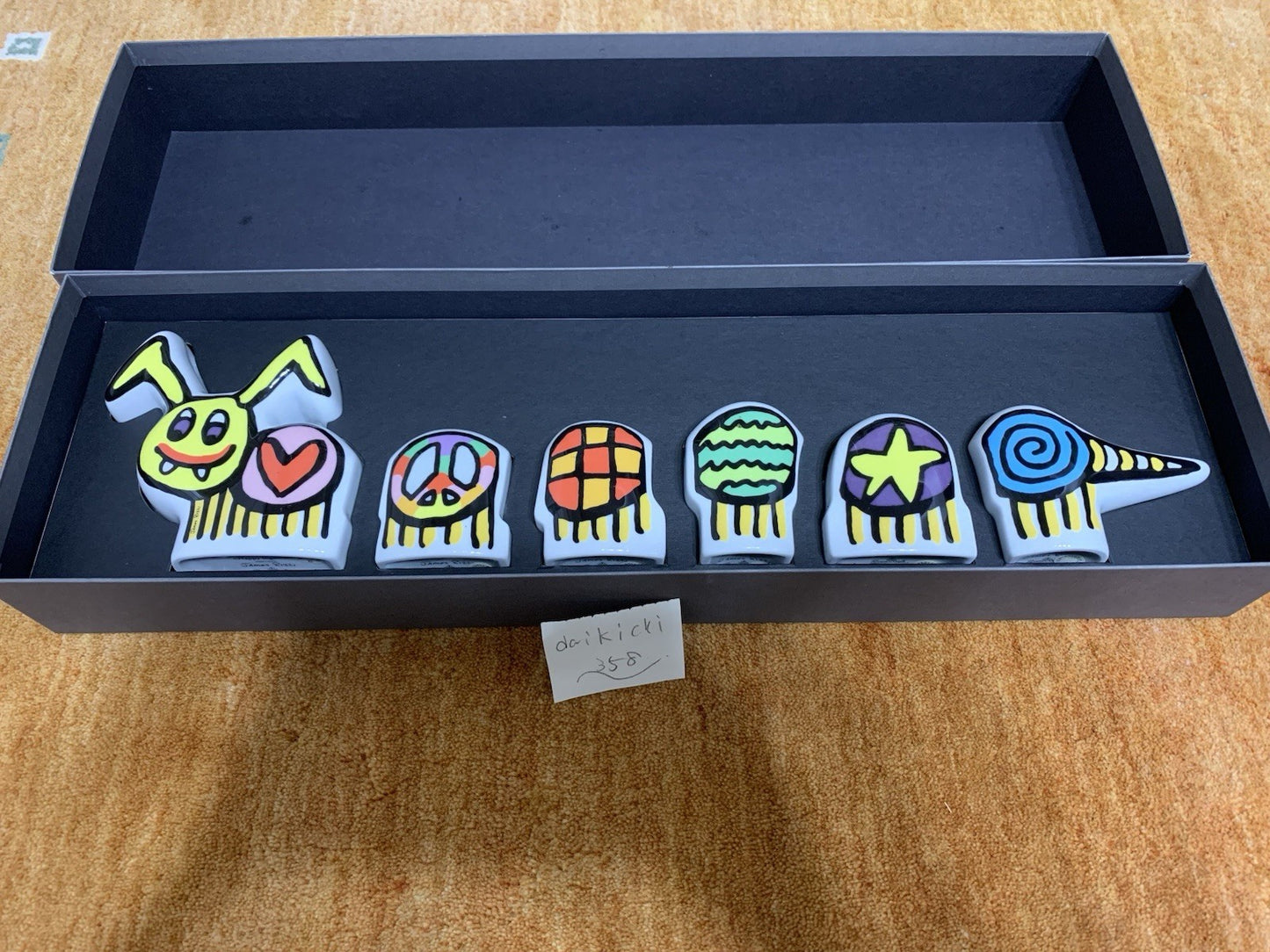 Multicolor ceramic character set by James Rizzi