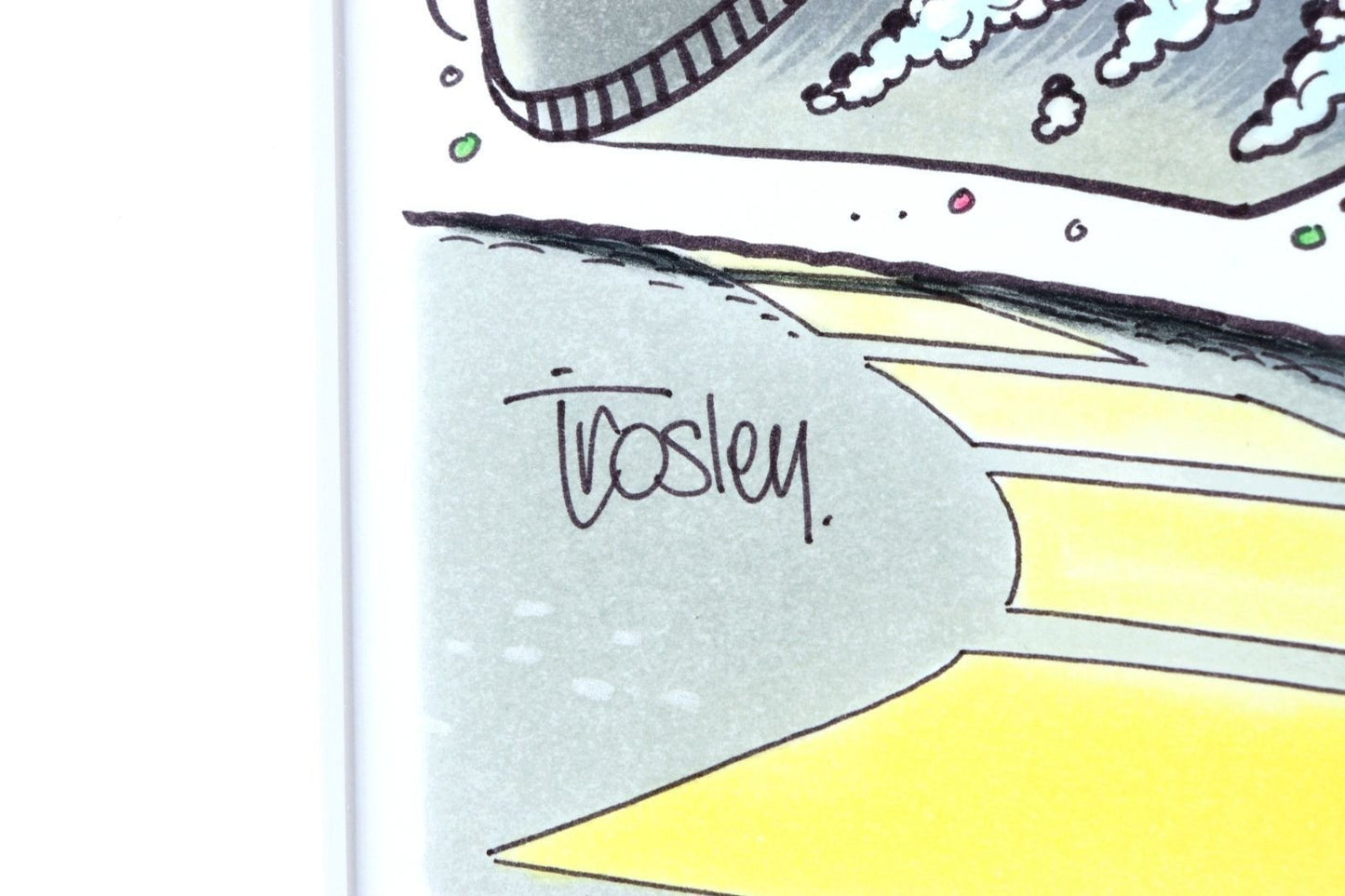 George Trosley Original Pen Drawing Street Feast Signed Usa Framed Artwork