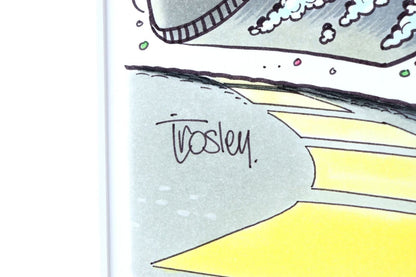 George Trosley Original Pen Drawing Street Feast Signed Usa Framed Artwork