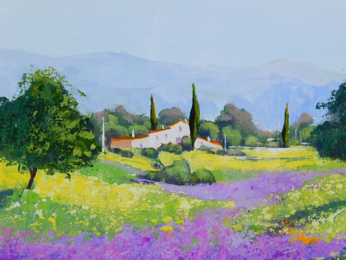 Revascalli Serra Signed Landscape Oil Painting Framed 15.4 In X 15.4 In