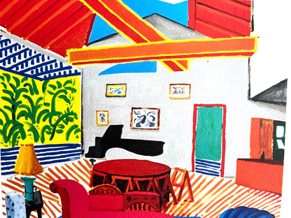 David Hockney Lithograph Coa Signed Op Numbered By Hand Limited