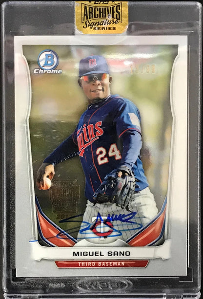 Miguel Sano Autographed 2014 Topps Bowman Chrome Card