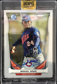 Miguel Sano Autographed 2014 Topps Bowman Chrome Card