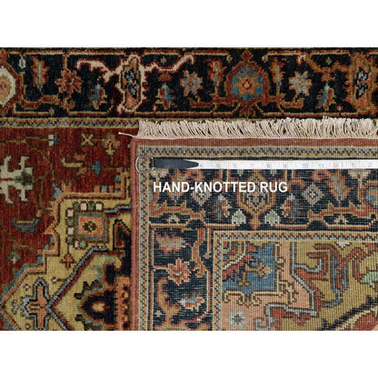 2'7"X7'10" Red New Zealand Wool Heris Revival Hand Knotted Runner Rug