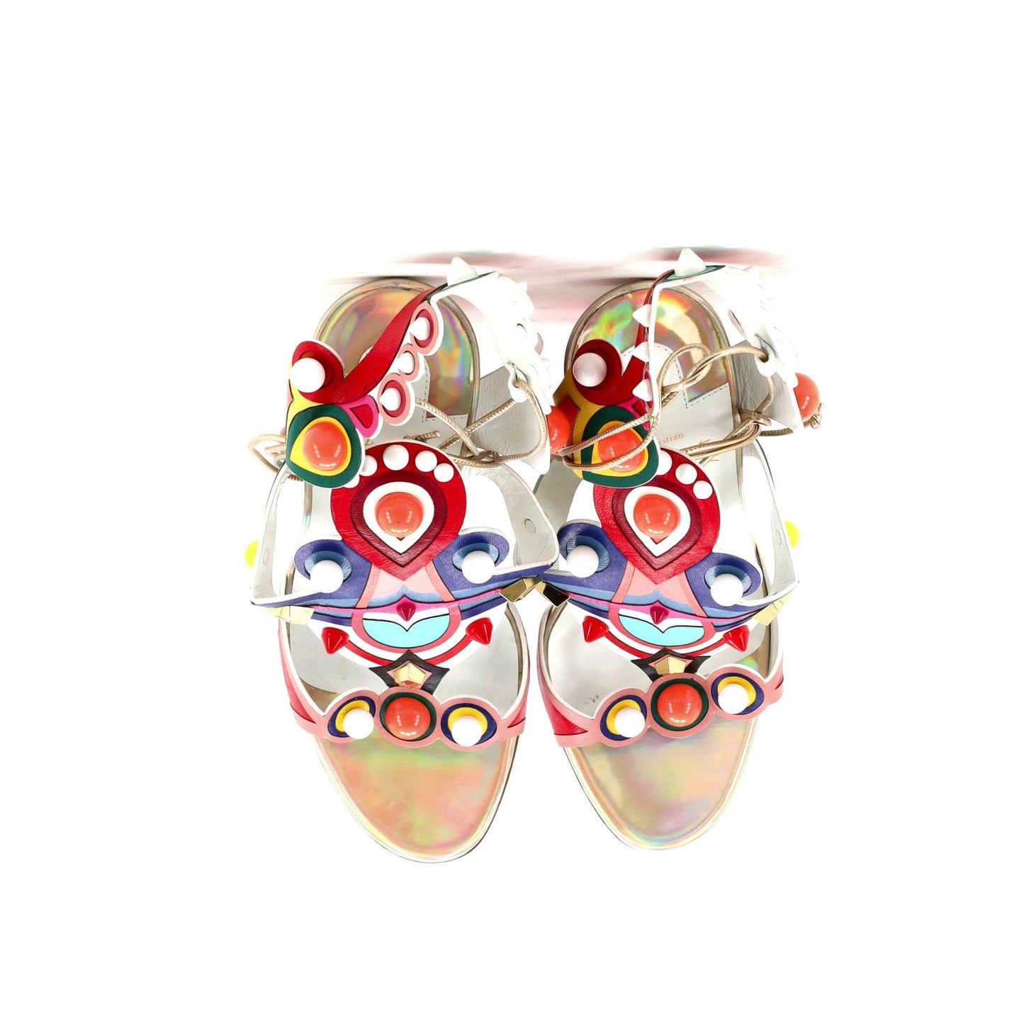 Christian Louboutin Womens Papagaya Levita Wedge Sandals Leather