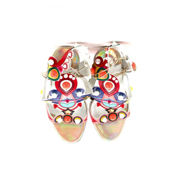 Christian Louboutin Womens Papagaya Levita Wedge Sandals Leather