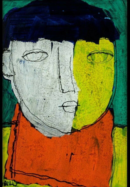 Tetsuo Mizu (Tokyo)- Boy Original Painting Oil On