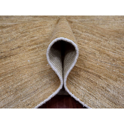 7'10"X9'5" Tawny Brown Plain Solid Pattern Ghazni Wool Hand Knotted Rug