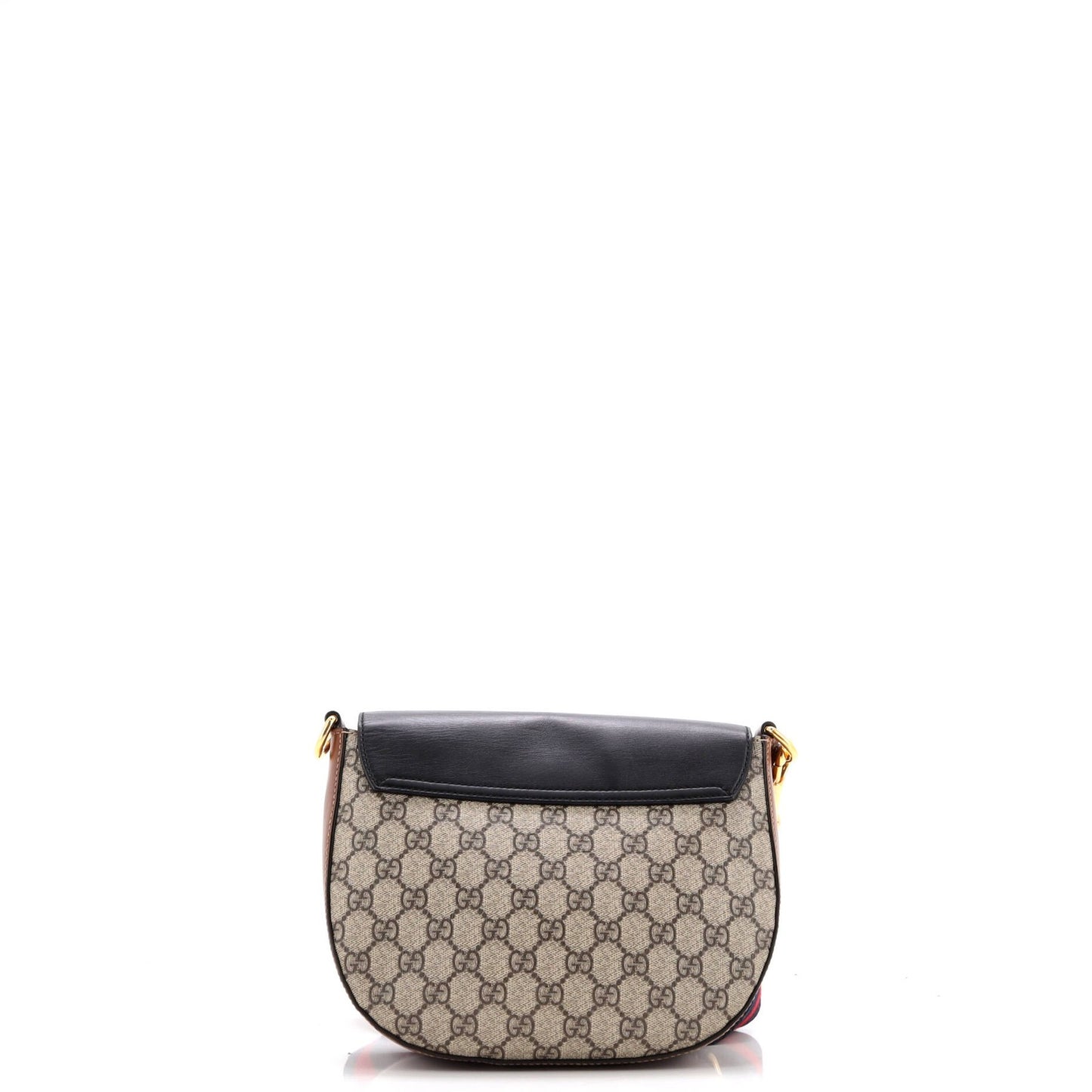 Gucci Padlock Saddle Shoulder Bag Gg Coated Canvas And Leather Medium