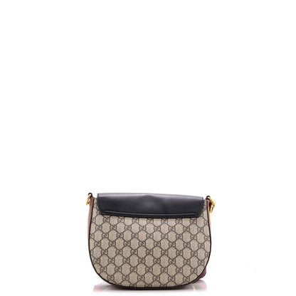 Gucci Padlock Saddle Shoulder Bag Gg Coated Canvas And Leather Medium