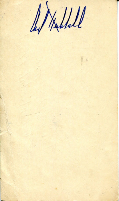Carl Hubbell Autographed Government Postcard (Jsa)