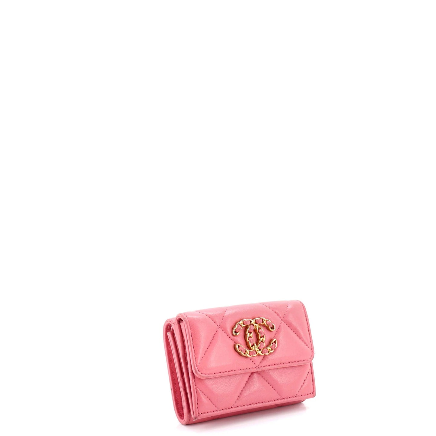 Chanel 19 Trifold Flap Wallet Quilted Lambskin Small