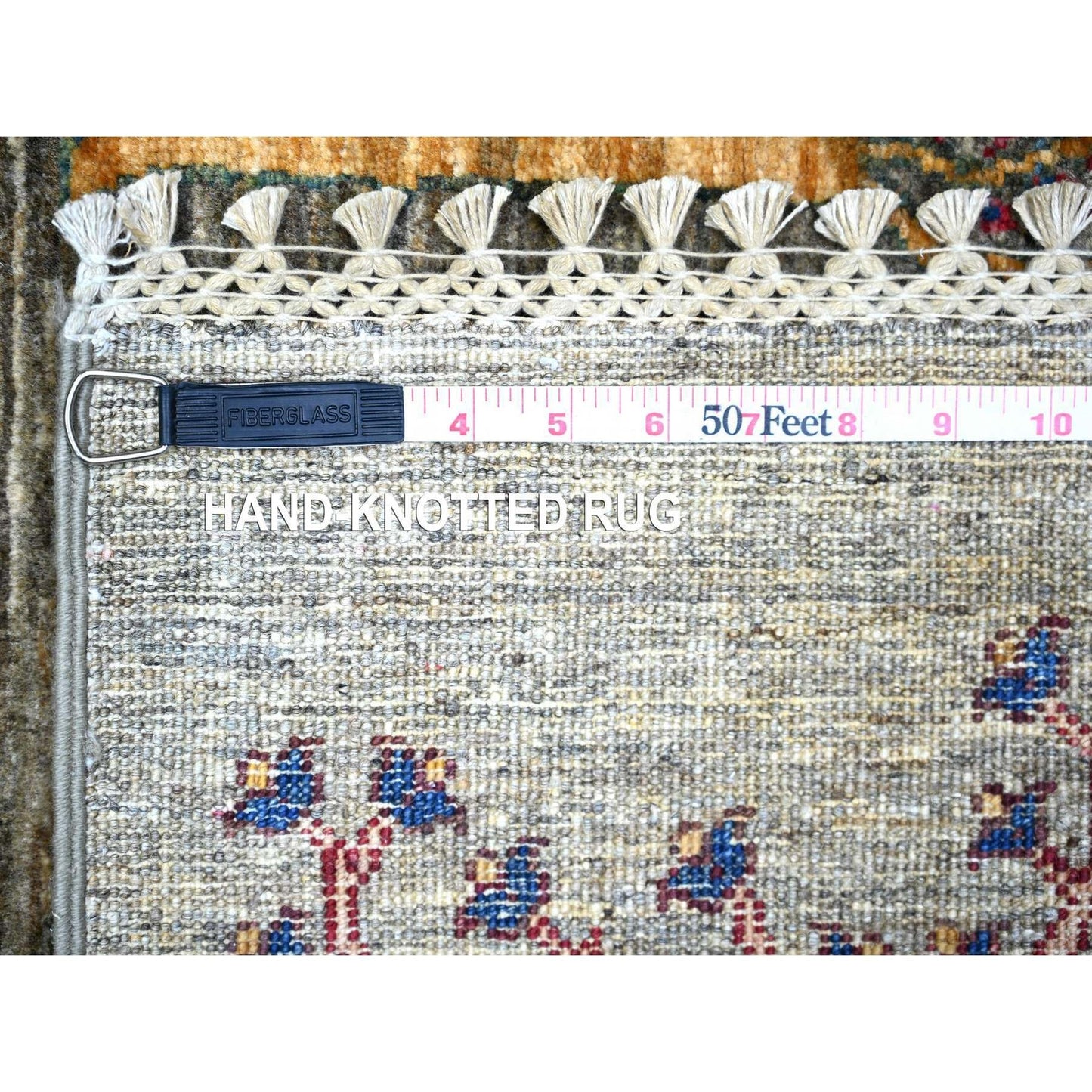 5'7"X8'3" Nevada Gray Wool Hand Knotted Vegetable Dyes Oriental Rug