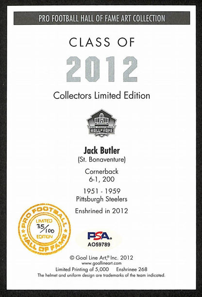 Jack Butler Signed/Inscribed Glac Goal Line Art