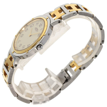 SSxGP HERMES Clipper Old Belt Watches Stainless Steel/