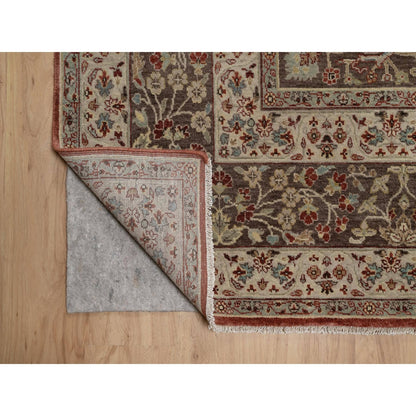 7'10"X10'1" Red Antiqued Fine Heris Re-Creation Hand Knotted Wool Rug