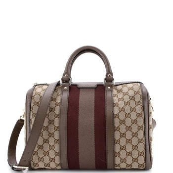 Gucci Vintage Web Boston Bag Gg Canvas Medium
