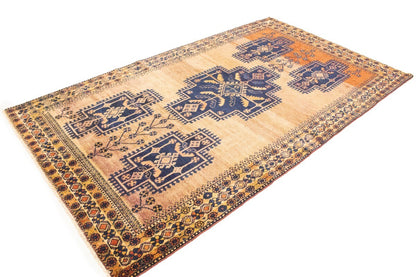 Semi-Antique Tribal Geometric Wide Runner Rug