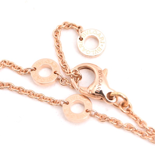Bvlgari Bvlgari Onyx And Shell Diamond Necklace In Pink Gold 750Pg