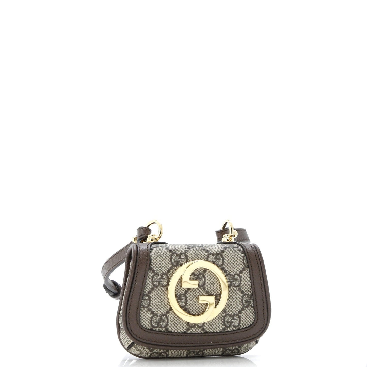 Gucci Blondie Nm Card Case Wallet With Strap Gg Coated Canvas