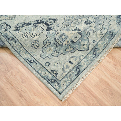 8'X10' Silver Gray Hand Knotted Anatolian Design Pure Wool Rug