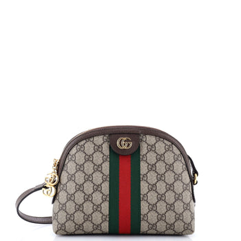 Gucci Ophidia Dome Shoulder Bag Gg Coated Canvas Small